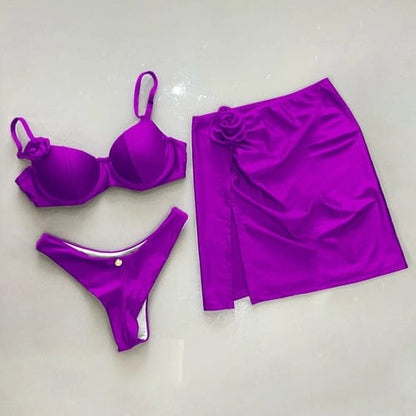 Raspberry Eurybia Swimwear M / 1 1 Bright colour vacation two piece swimwear