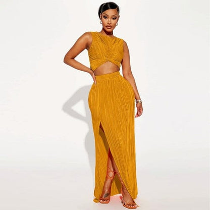 Rose Iphigenia Women's Clothing S / Yellow Sexy Popular Two Piece Set