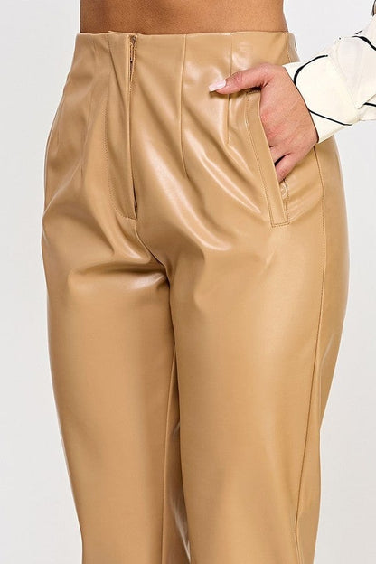 Rose Iphigenia Women's Trousers Faux Leather Pants