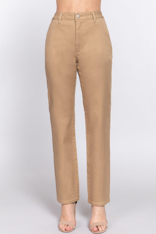 Rose Iphigenia Women's Trousers Straight Fit Twill Long Pants