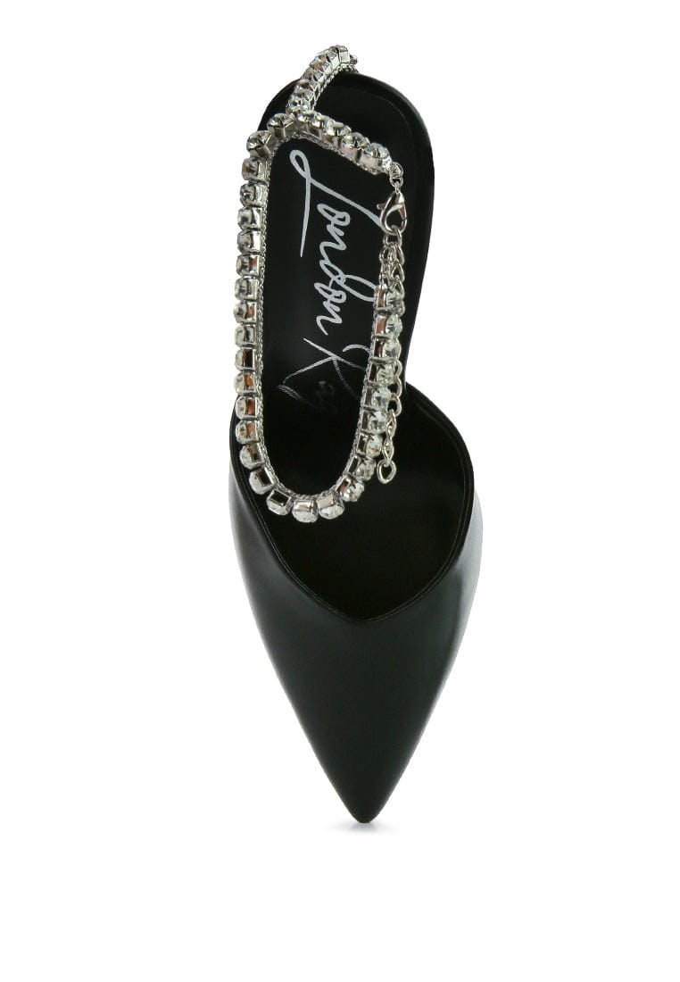 Ruby Smudge Footwear Joyce Diamante Embellished Stiletto Mule Sandals