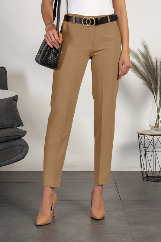 Scarlet Chaos Women's Trousers Elegant Long Trousers With Straight Legs Tordina, Camel
