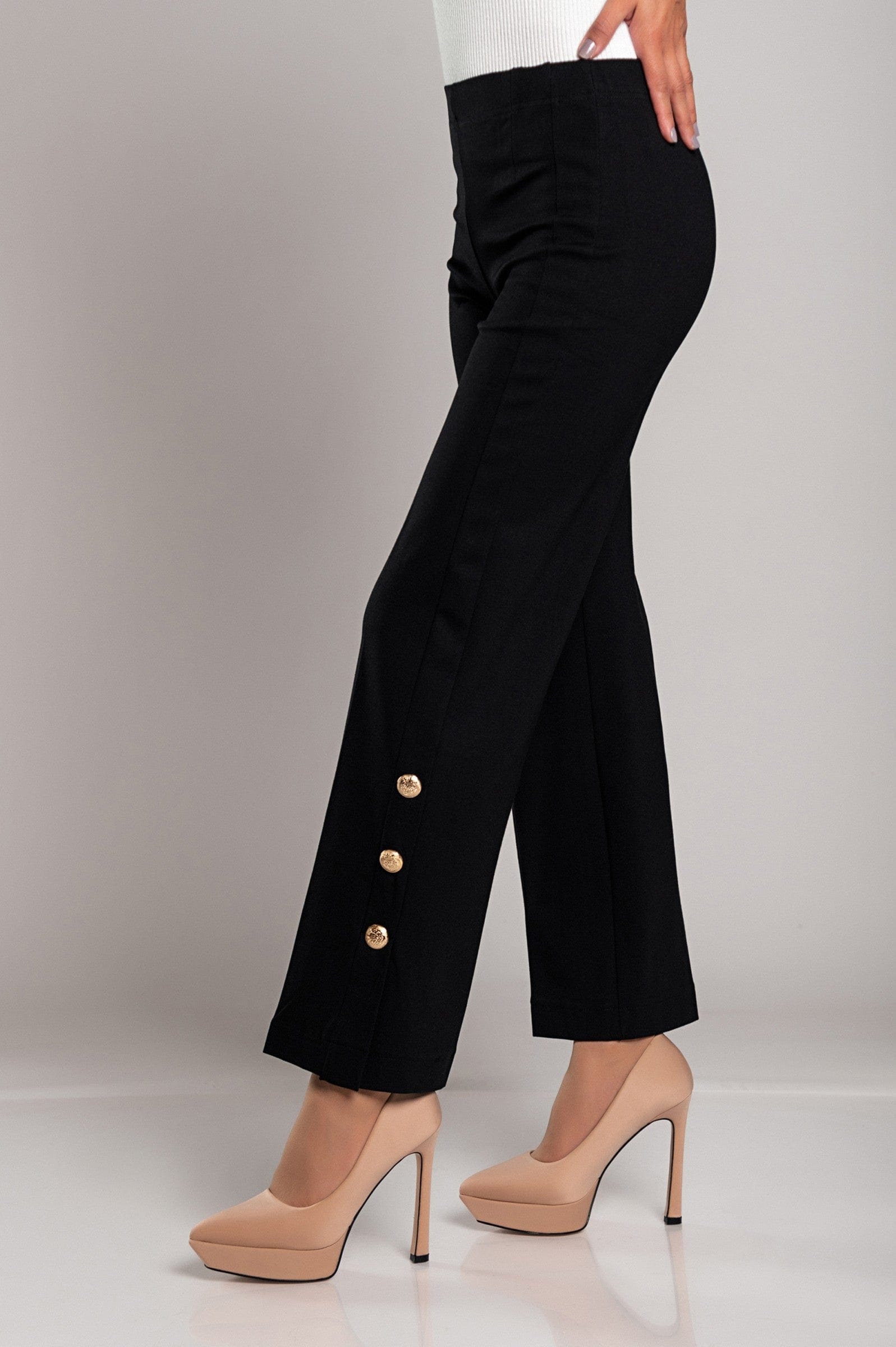 Scarlet Chaos Women's Trousers Elegant Trousers with buttons, Black